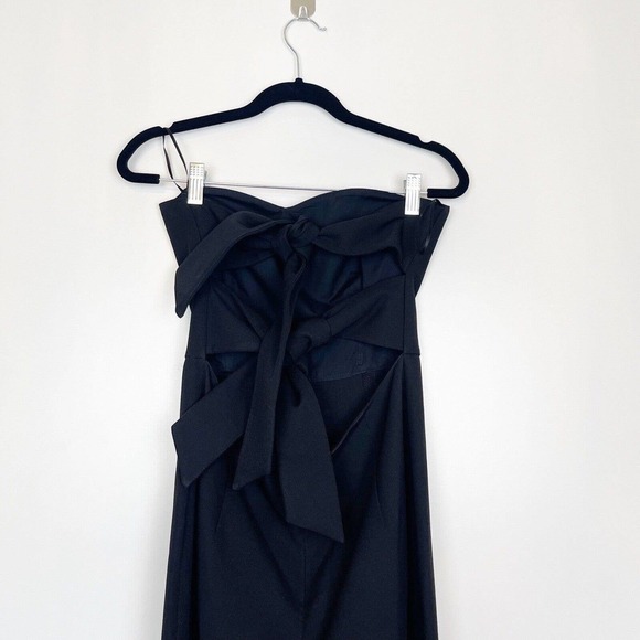 NWT Topshop Contrast Stitch Strapless Jumpsuit Black 6 - Picture 4 of 11